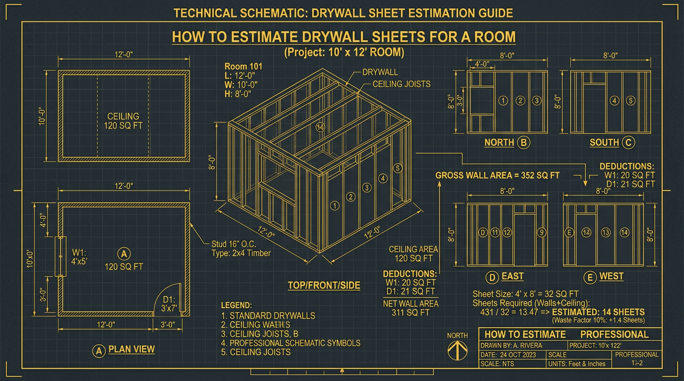 How to Estimate Drywall Sheets for a Room