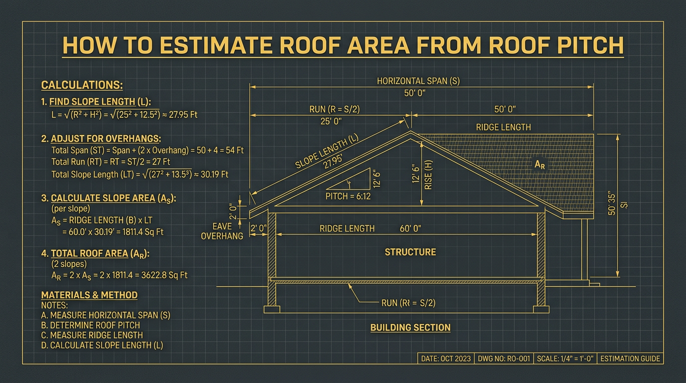 How to Estimate Roof Area from Roof Pitch