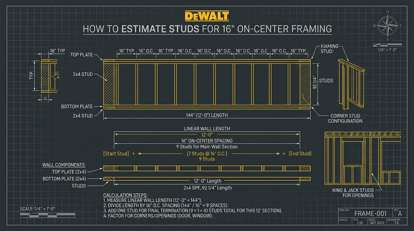 How to Estimate Studs for 16" On-Center Framing