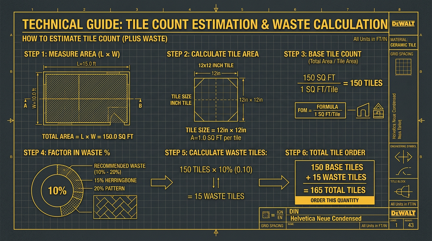 How to Estimate Tile Count (Plus Waste)
